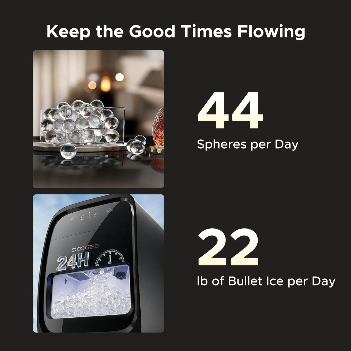 MU25 Bullet & Sphere Ice Maker丨DOOGEE Home